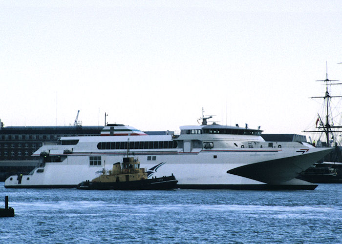 Photograph of the vessel  Sardegna Express pictured in Portsmouth Harbour on 21st December 1992