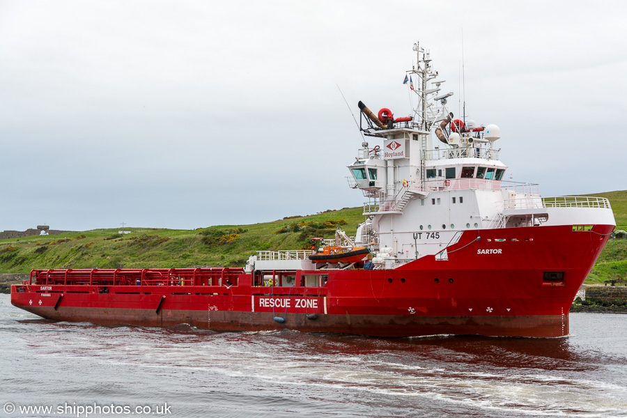 Photograph of the vessel  Sartor pictured arriving at Aberdeen on 30th May 2019