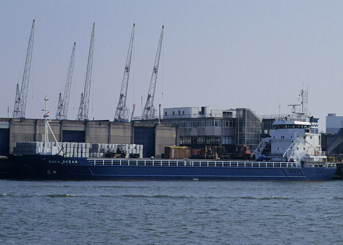 Photograph of the vessel  Sava Ocean pictured in Prinses Beatrixhaven, Rotterdam on 14th April 1996