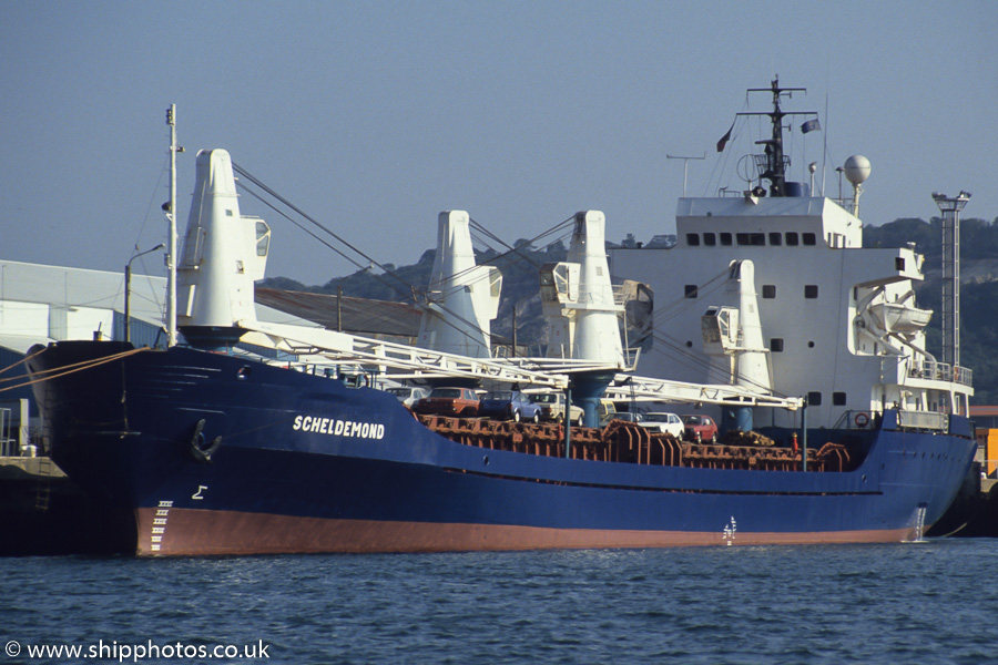 Photograph of the vessel  Scheldemond pictured at Cherbourg on 24th August 1989