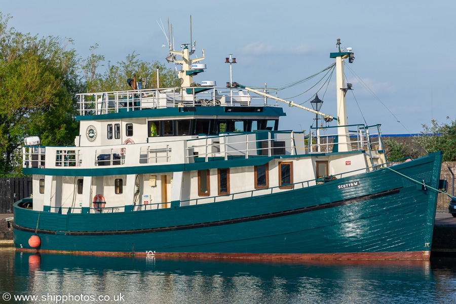 Photograph of the vessel  Scotia W pictured on the Caledonian Canal, Inverness on 18th May 2024