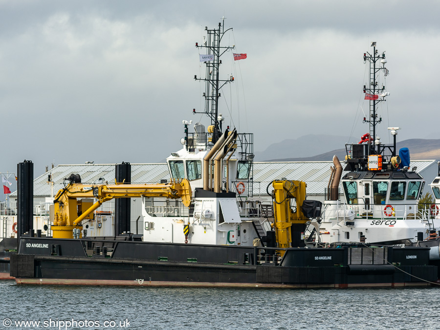 Photograph of the vessel  SD Angeline pictured in the Great Harbour, Greenock on 30th September 2022