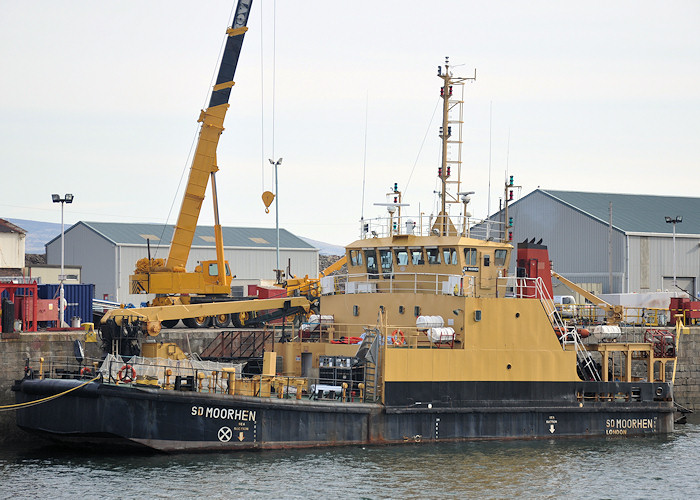 Photograph of the vessel  SD Moorhen pictured in James Watt Dock, Greenock on 31st March 2013