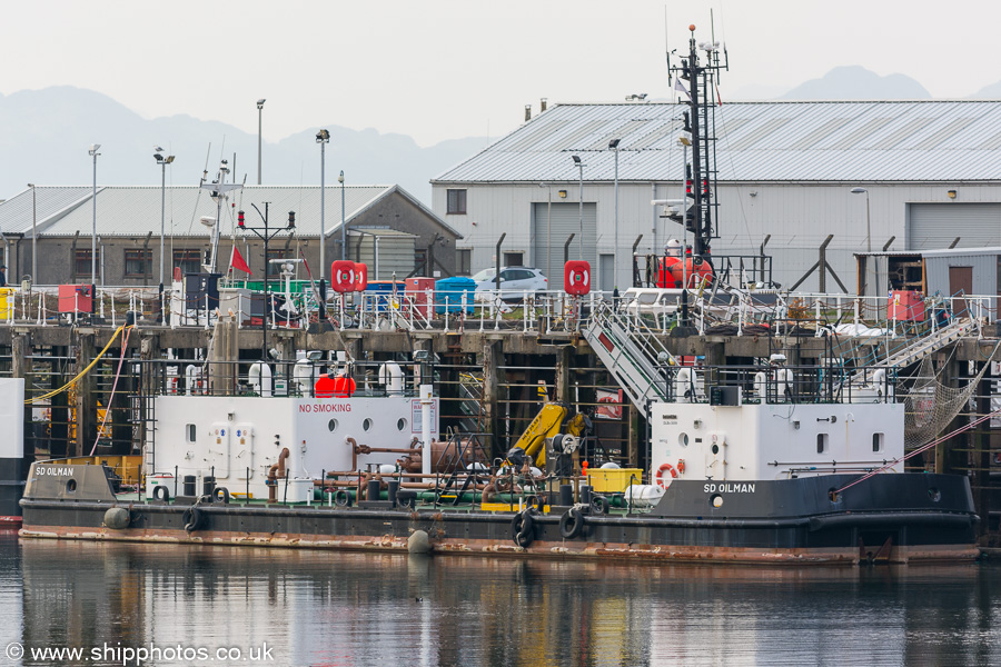 SD Oilman pictured at the Great Harbour, Greenock on 19th April 2019