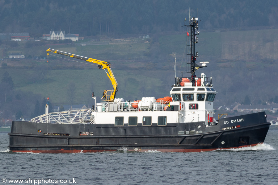 Photograph of the vessel  SD Omagh pictured passing Greenock on 23rd March 2023