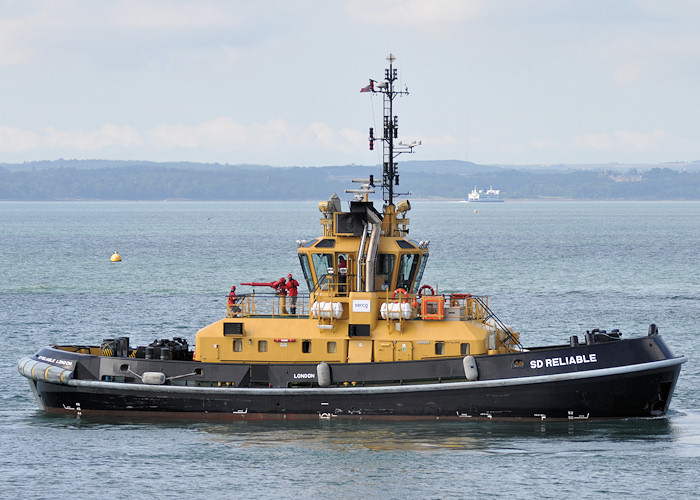 Photograph of the vessel  SD Reliable pictured at the entrance to Portsmouth Harbour on 5th August 2011