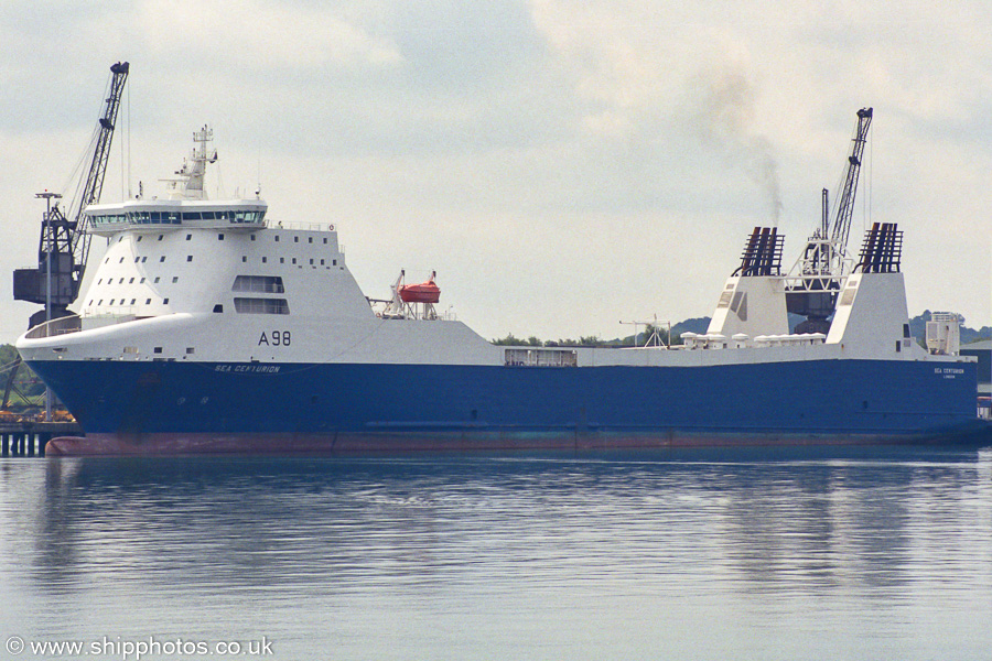 Photograph of the vessel RFA Sea Centurion pictured at Marchwood Military Port on 6th July 2002