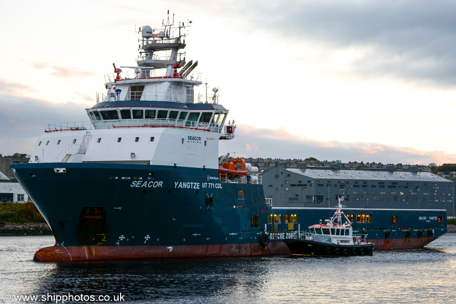 Seacor Yangtze pictured departing Aberdeen on 14th October 2021