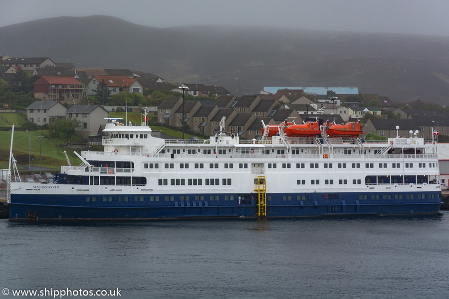 Photograph of the vessel  Sea Discoverer pictured at Lerwick on 21st May 2015