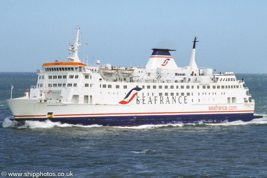 Photograph of the vessel  Seafrance Manet pictured approaching Dover on 15th June 2002
