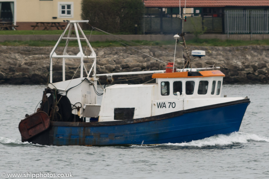 Photograph of the vessel fv Sea Nymph pictured passing Tynemouth on 12th May 2018