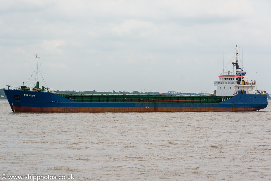 Photograph of the vessel  Sea Ruby pictured on the River Mersey on 3rd August 2019
