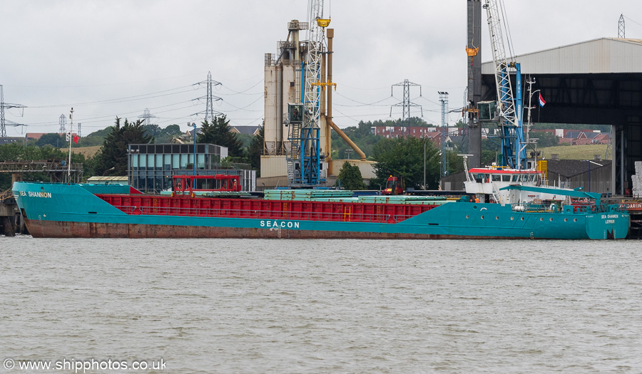 Photograph of the vessel  Sea Shannon pictured at Tower Wharf, Northfleet on 20th July 2025