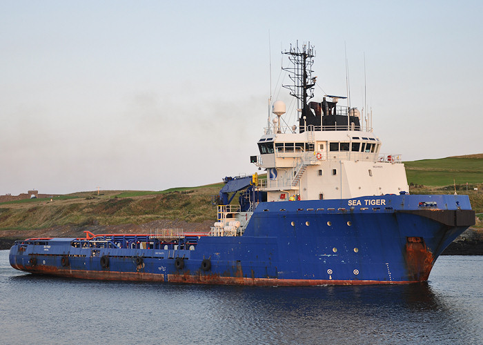 Photograph of the vessel  Sea Tiger pictured arriving at Aberdeen on 15th September 2012