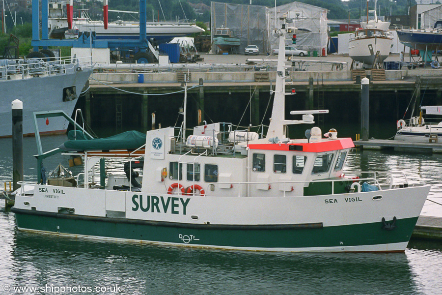 Photograph of the vessel rv Sea Vigil pictured at Southampton on 5th July 2003