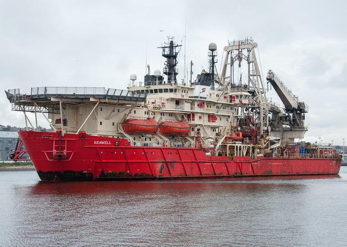 Photograph of the vessel  Seawell pictured departing Aberdeen on 13th June 2014