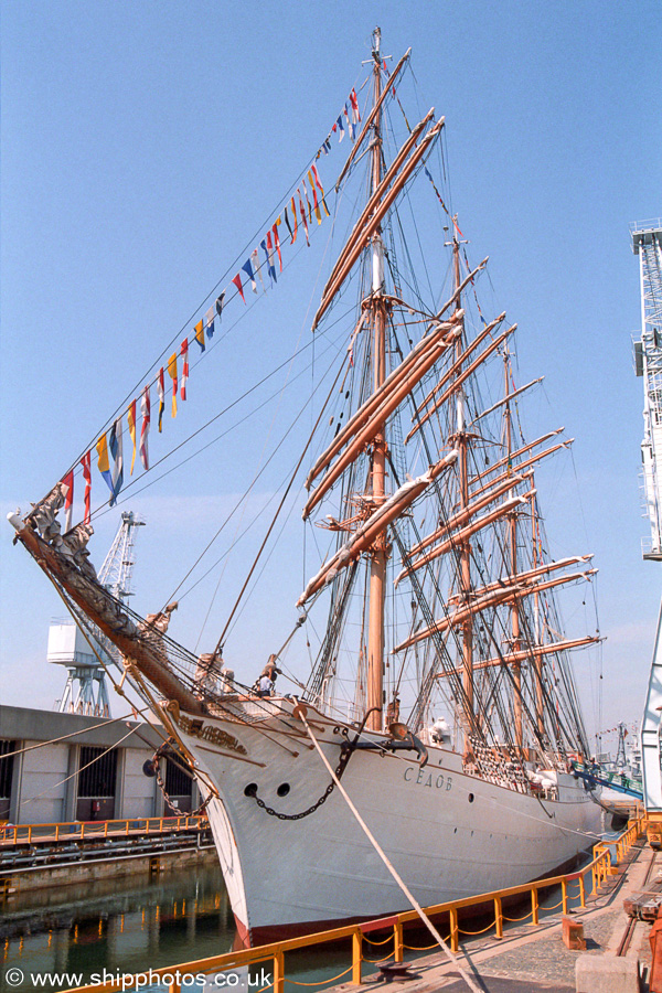 Photograph of the vessel  Sedov pictured at the International Festival of the Sea, Portsmouth Naval Base on 24th August 2001