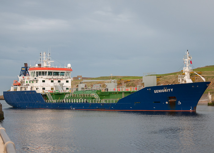 Photograph of the vessel  Seniority pictured arriving at Aberdeen on 4th May 2014