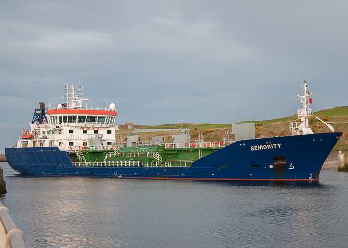 Photograph of the vessel  Seniority pictured arriving at Aberdeen on 4th May 2014
