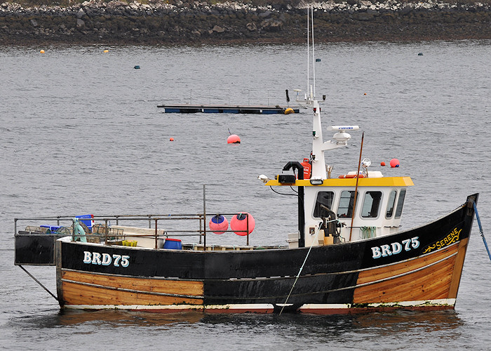 Photograph of the vessel fv Serene pictured at Portree on 8th April 2012