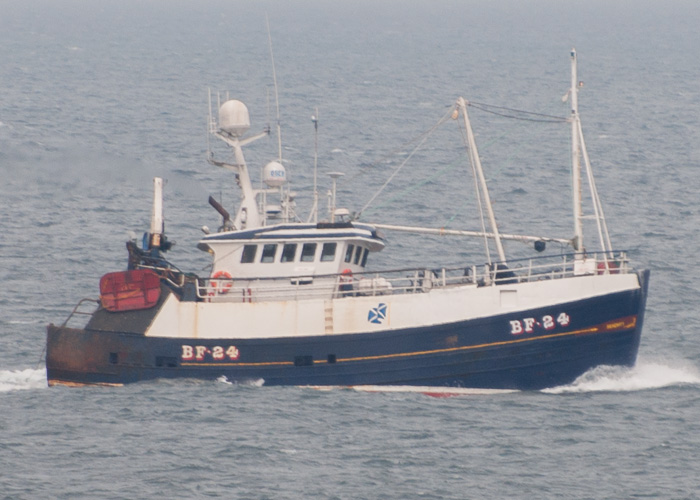 Photograph of the vessel fv Serenity pictured approaching Fraserburgh on 5th May 2014