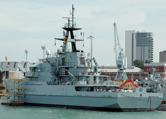 HMS Severn pictured in Portsmouth on 14th August 2010