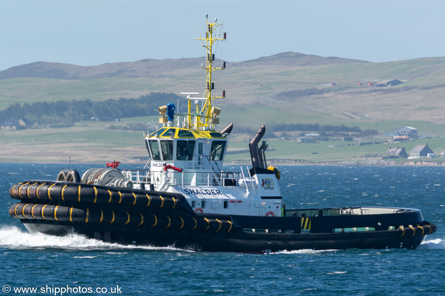 Photograph of the vessel  Shalder pictured at Sella Ness on 16th May 2022