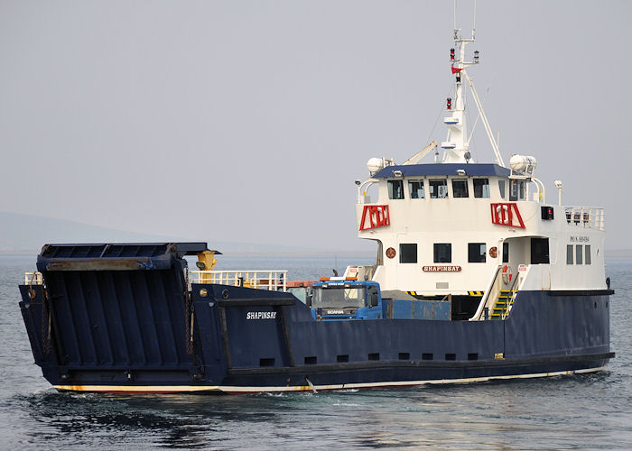 Photograph of the vessel  Shapinsay pictured departing Tingwall on 8th May 2013