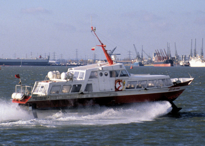  Shearwater 4 pictured arriving at Southampton on 3rd February 1990