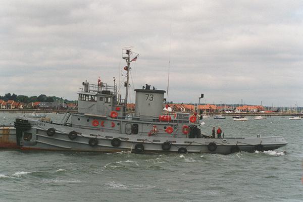 Photograph of the vessel USAV Shiloh pictured at Hythe on 24th June 1995
