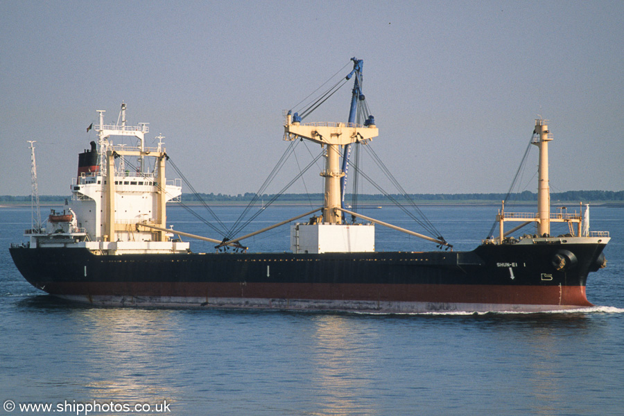 Photograph of the vessel  Shun-Ei I pictured on the Westerschelde passing Vlissingen on 21st June 2002