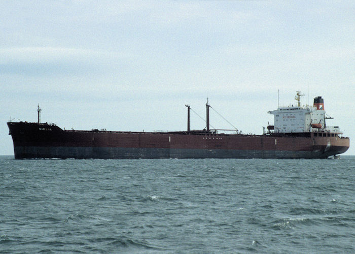 Photograph of the vessel  Sibeia pictured approaching the River Tees on 4th October 1997