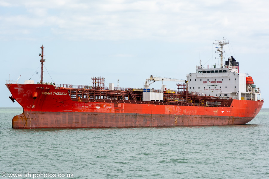 Photograph of the vessel  Sigaia Theresa pictured in the Solent on 20th April 2024