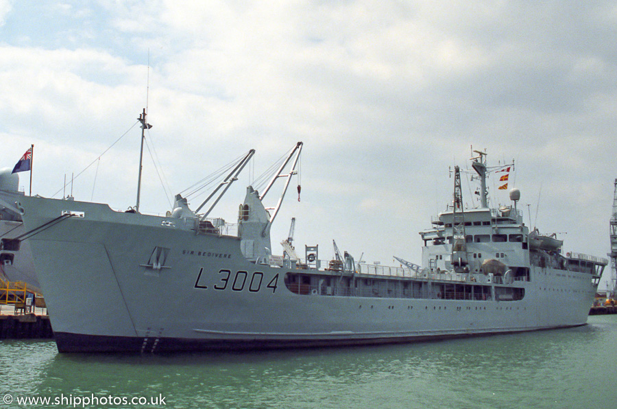 Sir Bedivere pictured in Portsmouth Naval Base on 2nd July 1989