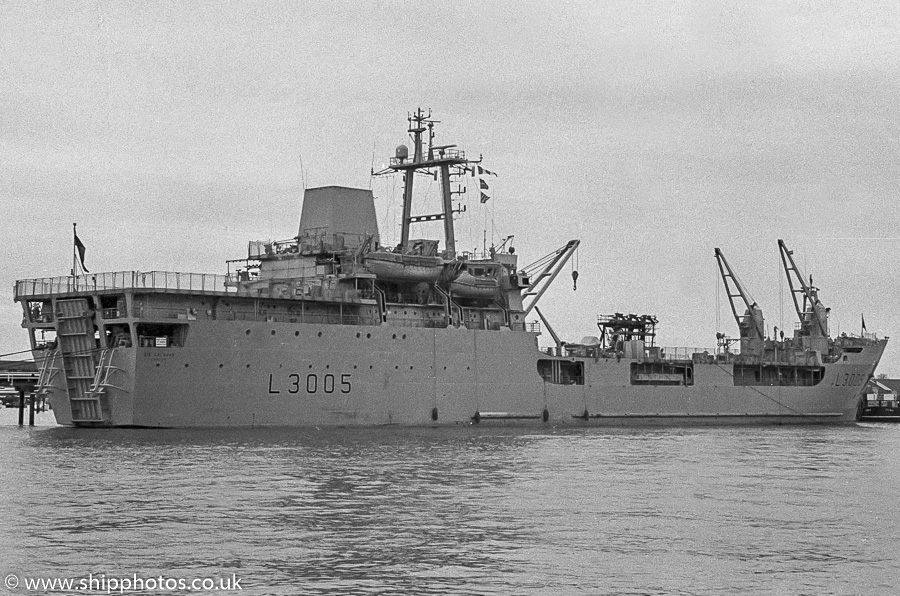 Sir Galahad pictured at Gosport Fuel Jetty on 25th March 1989