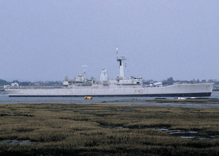Photograph of the vessel HMS Sirius pictured laid up in Fareham Creek on 28th April 1995