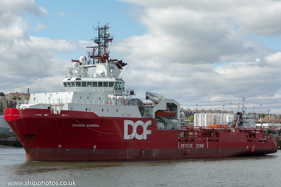 Photograph of the vessel  Skandi Admiral pictured departing Aberdeen on 24th May 2015