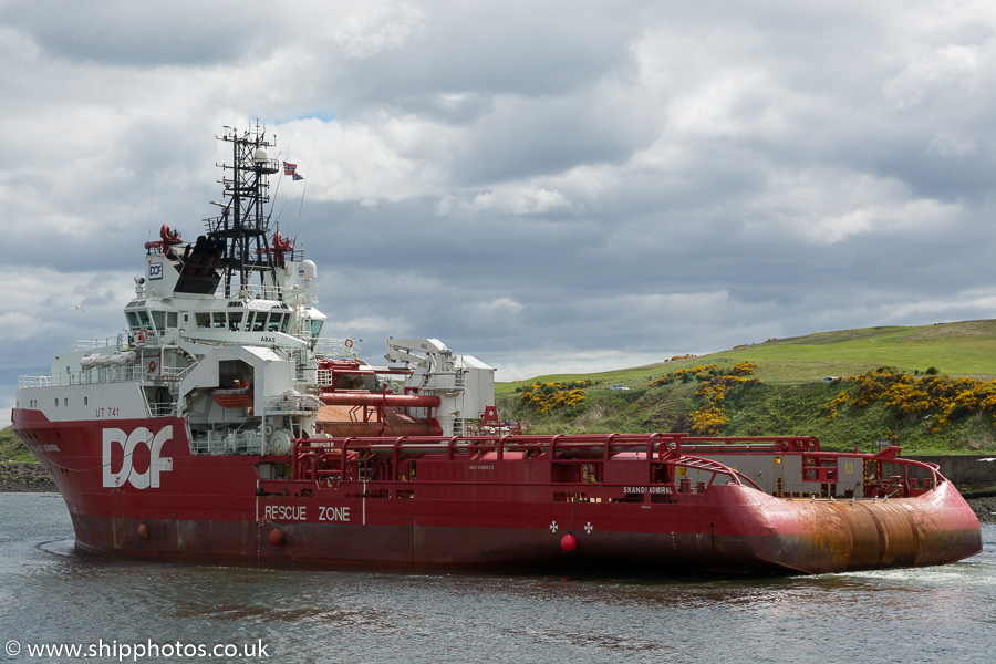 Photograph of the vessel  Skandi Admiral pictured departing Aberdeen on 24th May 2015