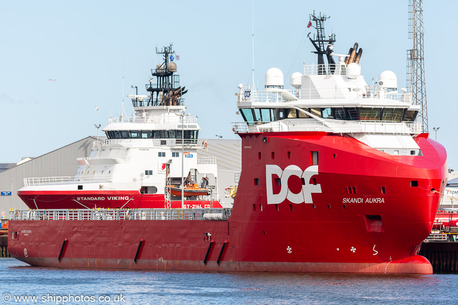 Photograph of the vessel  Skandi Aukra pictured at Aberdeen on 9th August 2023