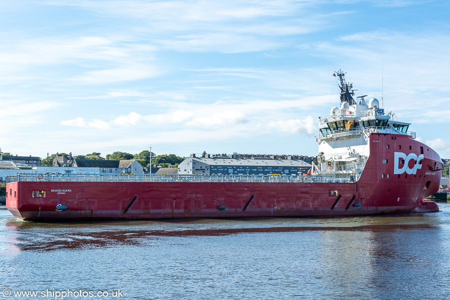 Photograph of the vessel  Skandi Aukra pictured arriving at Aberdeen on 13th September 2024