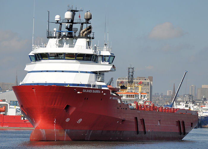 Photograph of the vessel  Skandi Barra pictured at Aberdeen on 7th May 2013