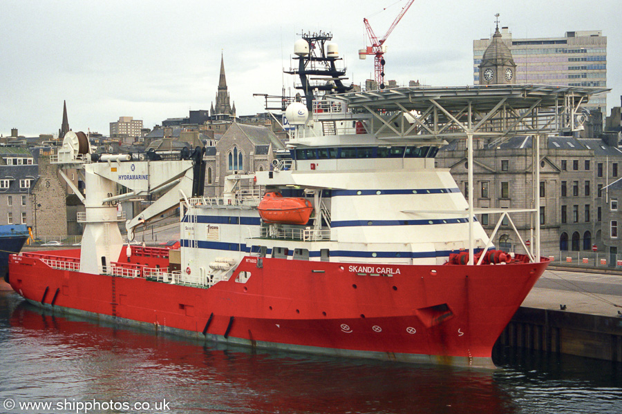 Photograph of the vessel  Skandi Carla pictured at Aberdeen on 12th May 2003