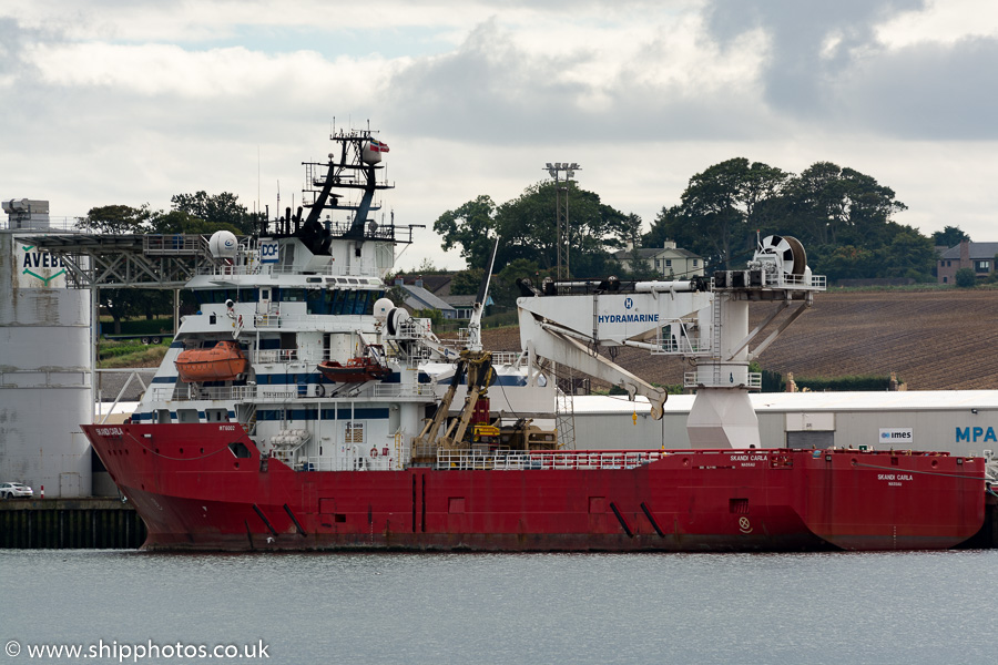 Photograph of the vessel  Skandi Carla pictured at Montrose on 18th September 2015