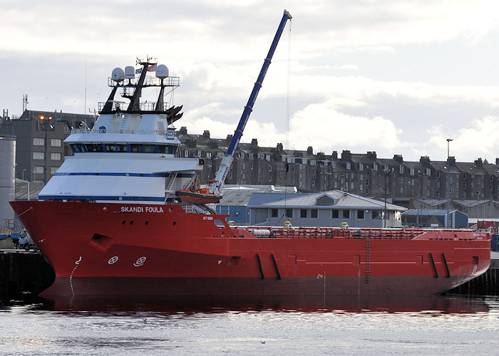 Photograph of the vessel  Skandi Foula pictured at Aberdeen on 15th April 2012
