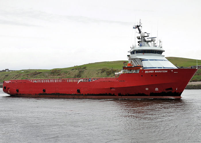 Photograph of the vessel  Skandi Marstein pictured arriving at Aberdeen on 15th May 2013