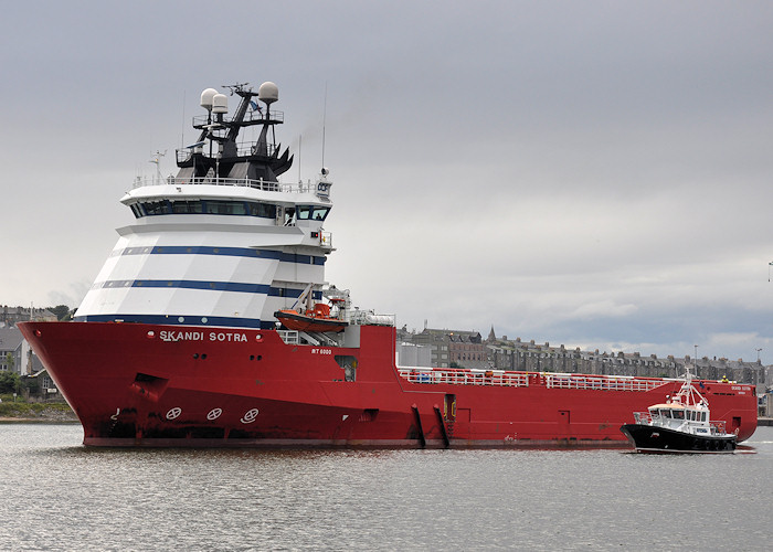 Photograph of the vessel  Skandi Sotra pictured departing Aberdeen on 16th September 2012