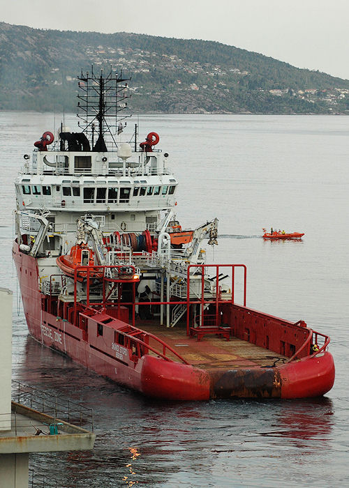  Skandi Stord pictured departing Bergen on 5th May 2008