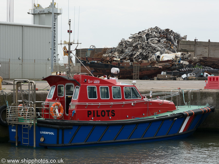 Photograph of the vessel pv Skua pictured in Brocklebank Dock, Liverpool on 3rd August 2019