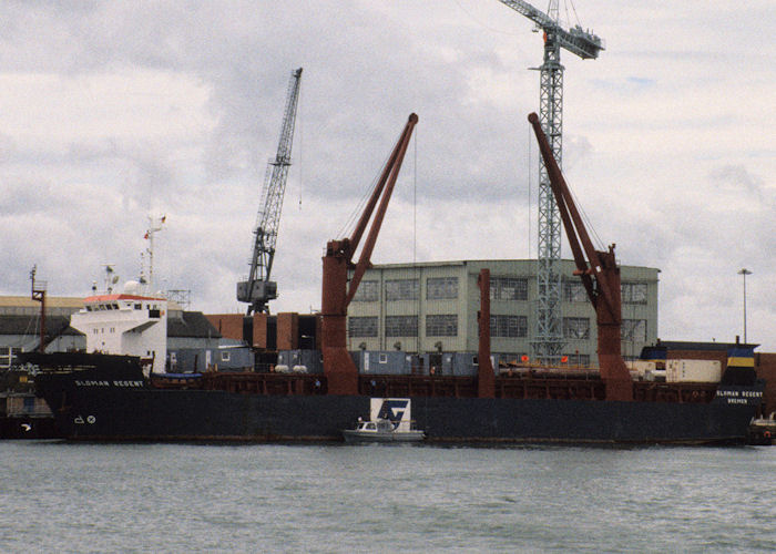 Photograph of the vessel  Sloman Regent pictured in Portsmouth Naval Base on 24th June 1990
