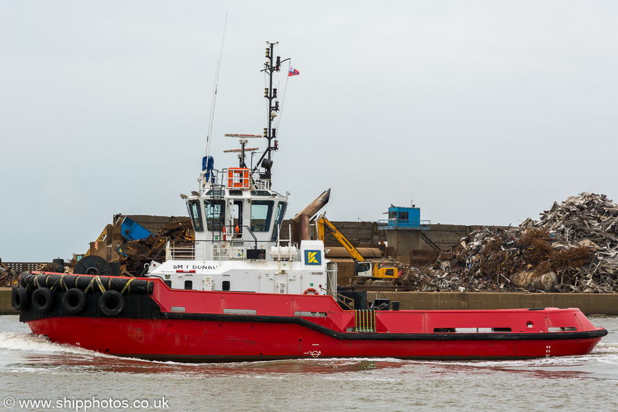 Photograph of the vessel  Smit Donau pictured in Canada Dock, Liverpool on 3rd August 2019